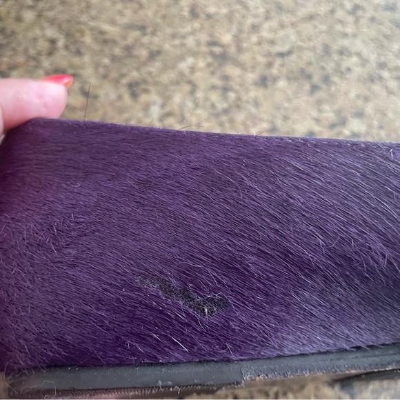 Tory Burch Size 7 Dark Purple Bovine Apron Toe Flats - Picture 5 of 7